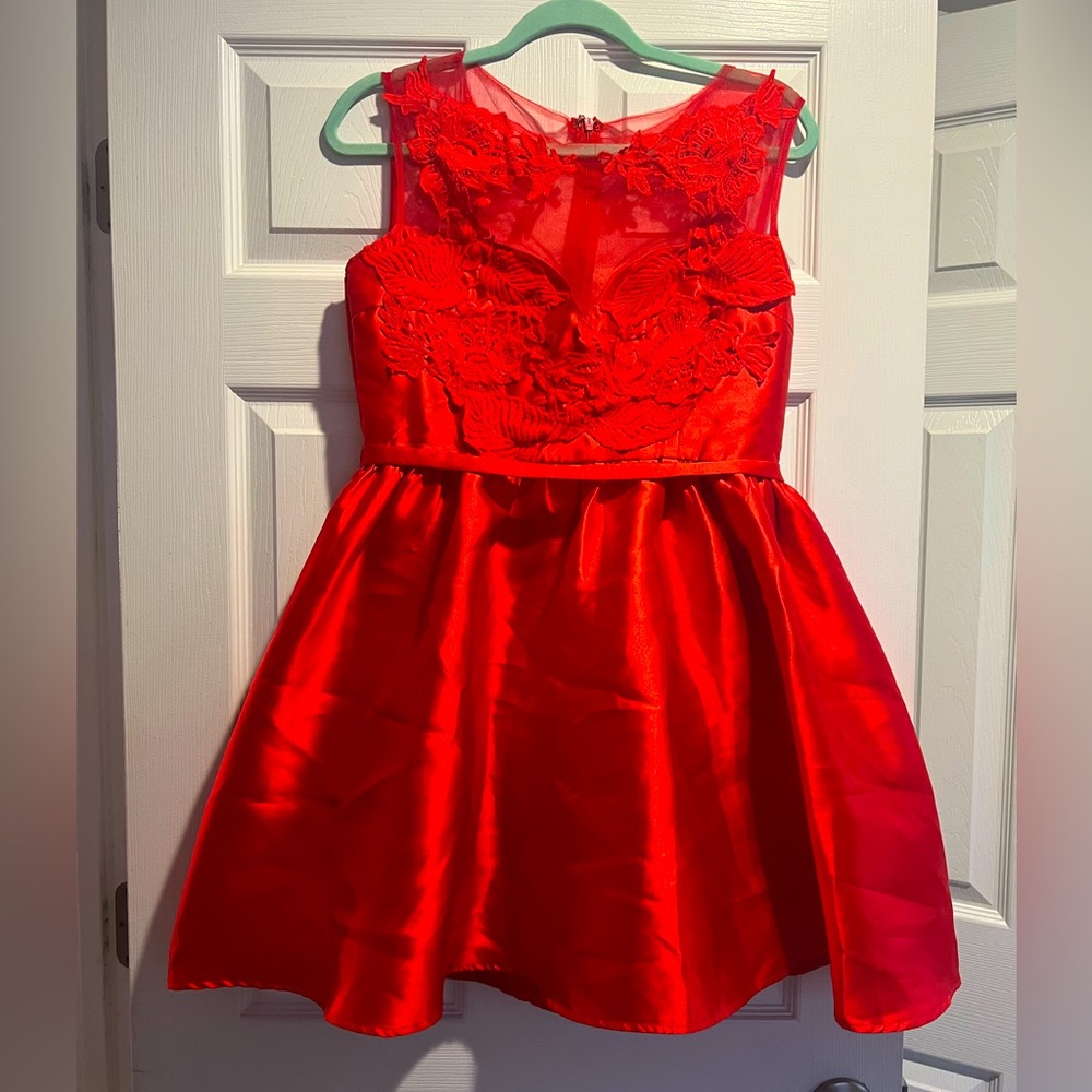 Red Satin Formal Dress